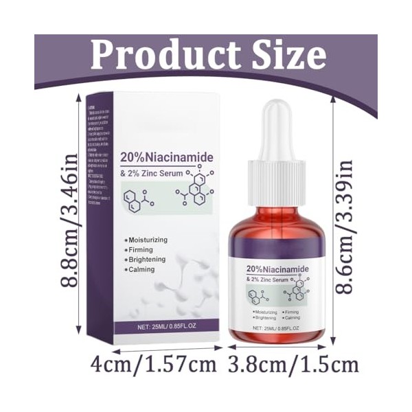 Teegxddy Se débarrasser de l’acné Niacinamide Serum,Pour la Peau du Visage,Pour un Teint équilibré,Tend la Peau,Unisexe