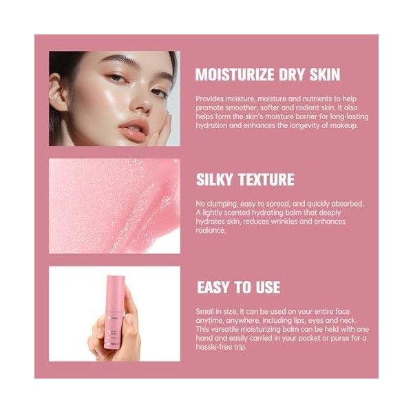 Stick Hydratant Visage et Lèvres, Soin Anti-Sécheresse pour Zones Sèches, Booster d’Hydratation Lissant – Idéal pour Extérieu