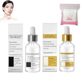 ampoule Sérum Riz et Riz Noir, Sérum Hydratant et Anti-Âge pour une Peau Éclatante et la Réduction des Rides, Sérum Quotidien