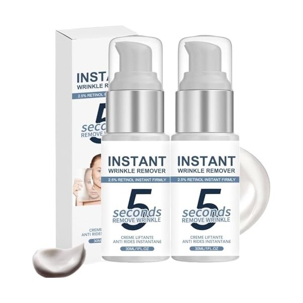 Creme Liftante Anti Rides Instantané 5 Secondes,Wrinkle Power,Roveaskin Creme Anti Rides Femme,Instant Wrinkle Remover,2.5% R...