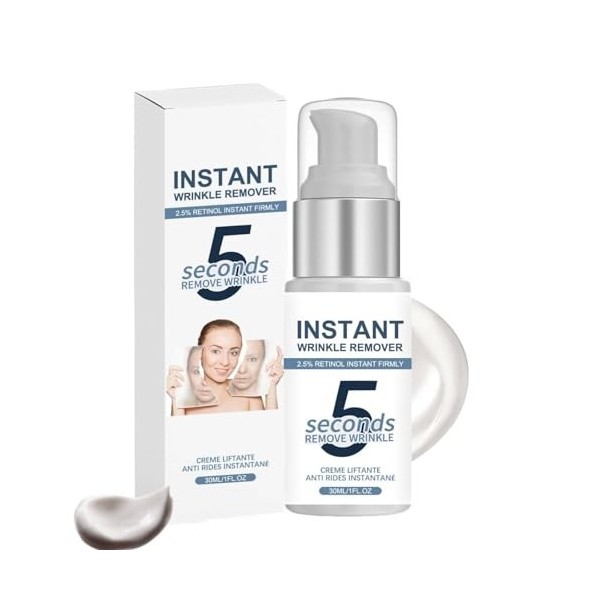 Creme Liftante Anti Rides Instantané 5 Secondes,Wrinkle Power,Roveaskin Creme Anti Rides Femme,Instant Wrinkle Remover,2.5% R...
