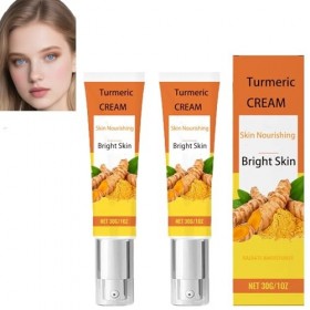 Crème visage au curcuma - Formule nourrissante pour un teint éclatant, soin quotidien hydratant et lumineux, douce et légère,...