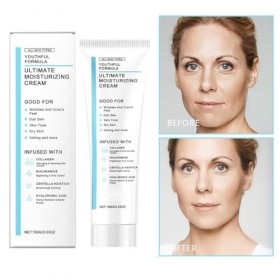 Crème Hydratante à la Centella et Acide Hyaluronique Soin Visage Nourrissant pour Tous Types de Peau Crème Jour et Nuit