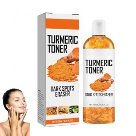 Tonique visage au curcuma, Tonique visage hydratant au curcuma pour éclaircir la peau, éliminer les taches brunes et minimise...