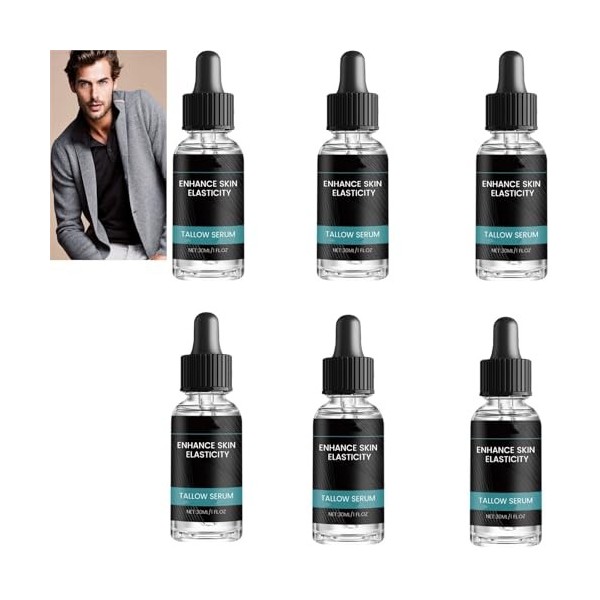 Sérum de suif de bœuf pour hommes - Sérum anti-rides et booster lélasticité, hydratant en profondeur, améliore lélasticité C...