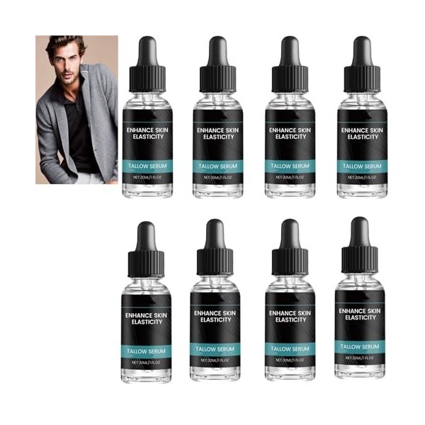 Sérum de suif de bœuf pour hommes - Sérum anti-rides et booster lélasticité, hydratant en profondeur, améliore lélasticité C...