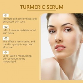 Sérum visage à lhuile de curcuma, sérum anti-âge au curcuma, sérums correcteurs de taches brunes et éclaircissants au curc/u ...