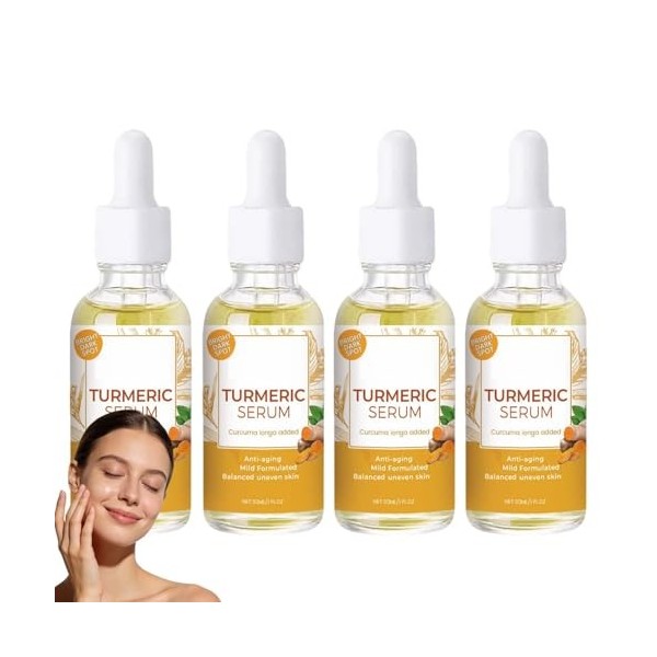 Sérum visage à lhuile de curcuma, sérum anti-âge au curcuma, sérums correcteurs de taches brunes et éclaircissants au curc/u ...
