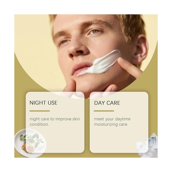 Crème visage raffermissante pour hommes, hydratante pour réduire les rides et ridules pour un aspect plus lisse, répare les p...