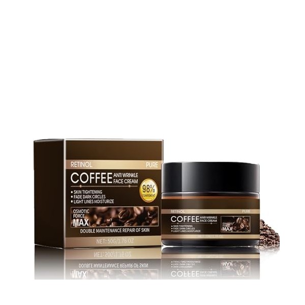 Crème hydratante au rétinol à la caféine, crème anti-rides, crème au rétinol contre les rides, crème hydratante à la caféine,...