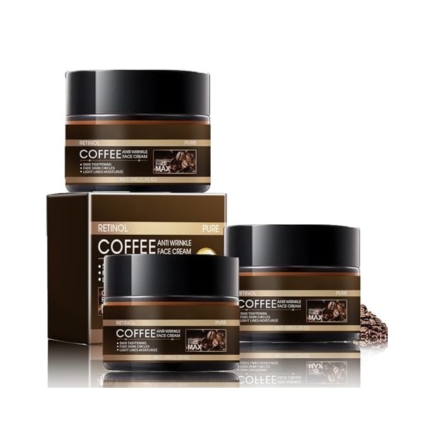 Crème hydratante au rétinol à la caféine, crème anti-rides, crème au rétinol contre les rides, crème hydratante à la caféine,...