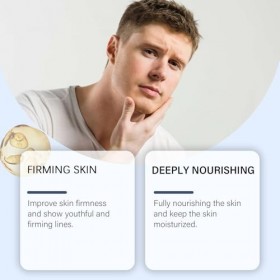 Crème hydratante visage 6 en 1 pour homme, crème anti-âge, lotion raffermissante pour le visage, lissante, hydratante et nour...