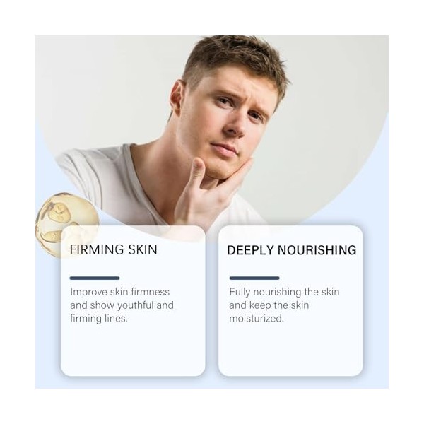 Crème hydratante visage 6 en 1 pour homme, crème anti-âge, lotion raffermissante pour le visage, lissante, hydratante et nour...