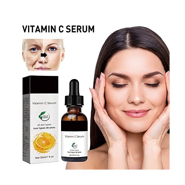 2PCS Vitamin C Serum, Vitamin C Serum for Face Dark Spots, Vitamin C Serum For Face with Hyaluronic Acid