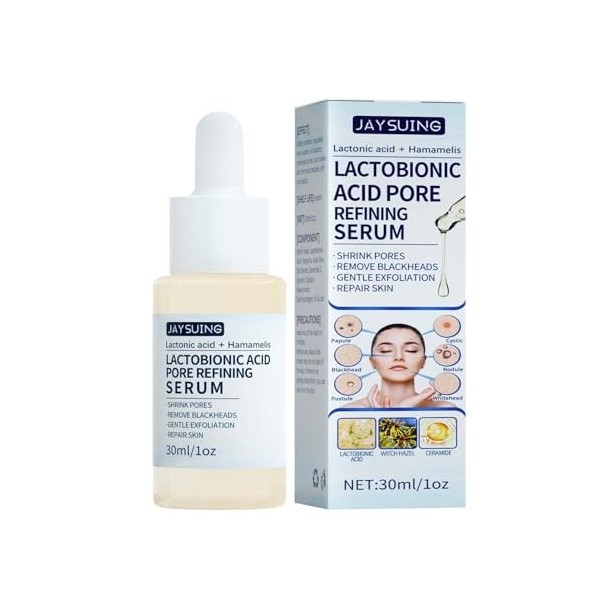 Jeune acide lactobionique - Huile dacide lactobionique douce pour le visage - 30m Face Oil Hydrate Replenish Care Peau déshy