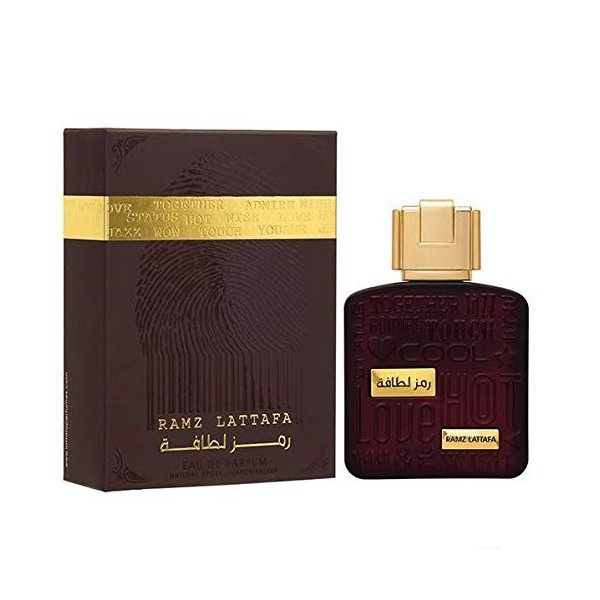 LATTAFA Ramz Lattafa Gold Eau de Parfum 100 ml Unisexe Notes de parfum : Fruité, Bois, Ambre et Vanille Noix de parfum