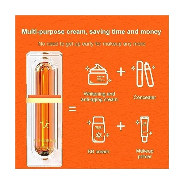 Five Vitamin C Cream, Skin Tone Even Cream, Anti-Aging/Wrinkles/Dark Spots Brightening Serum for Facial Skin Care,Face Moistu...
