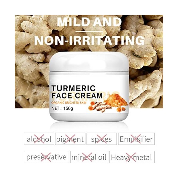 Crème pour le visage au curcuma, crème pour le visage au curcuma sans danger nourrissante blanchissant éclaircir réduire les 