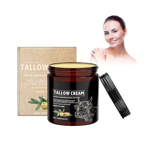 Crème de Suif de Bœuf Pour les Soins de la peau, Baume de Suif Anti-rides, Crème De Soin De La Peau Au Suif De Bœuf, Hydratan