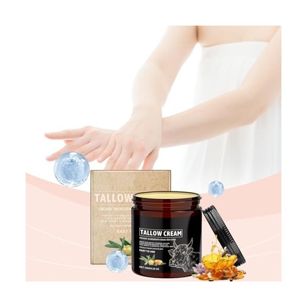 Crème de Suif de Bœuf Pour les Soins de la peau, Baume de Suif Anti-rides, Crème De Soin De La Peau Au Suif De Bœuf, Hydratan