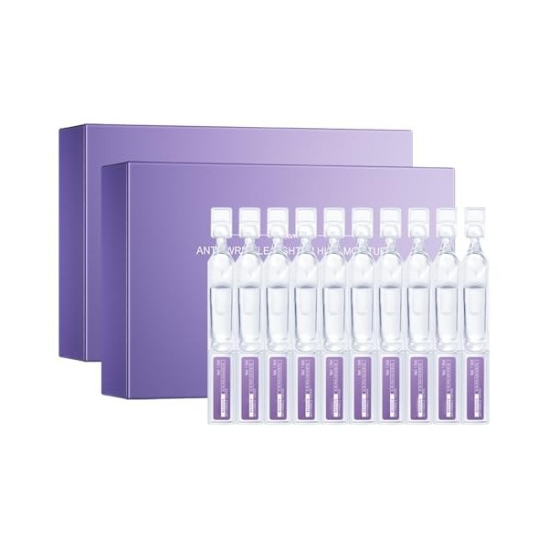 Sérum Éclaircissant Visage en Ampoules Jetables – 2 Boîtes de 30 Ampoules Rétinol – Facial Serum Puissant Éclaircissant pour 