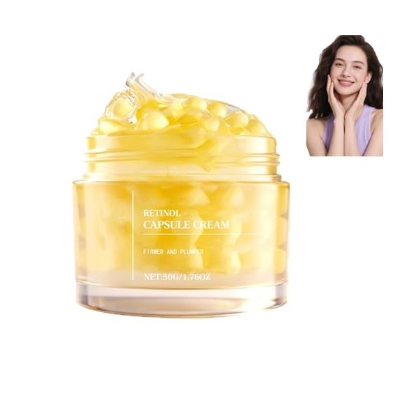 Crème en capsules au collagène et au rétinol, soin hydratant visage anti-âge au rétinol et au collagène, hydrate en profondeu...