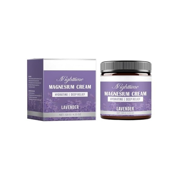 Crème de Magnésium Lavande – Lotion éclaircissante pour une peau plus claire, offrant absorption rapide et soutien apaisant m