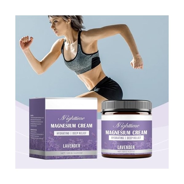 Crème de Magnésium Lavande – Lotion éclaircissante pour une peau plus claire, offrant absorption rapide et soutien apaisant m