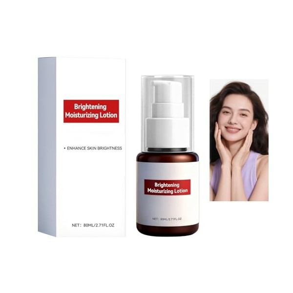 Lotion hydratante éclaircissante - Crème pour le visage apaisante douce pour tous les types de peau, hydratation et anti-âge 