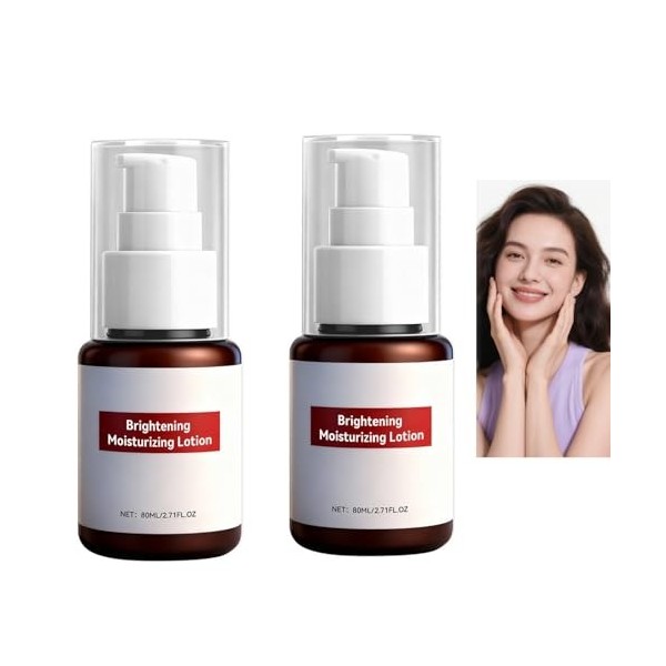 Lotion hydratante éclaircissante - Crème pour le visage apaisante douce pour tous les types de peau, hydratation et anti-âge ...