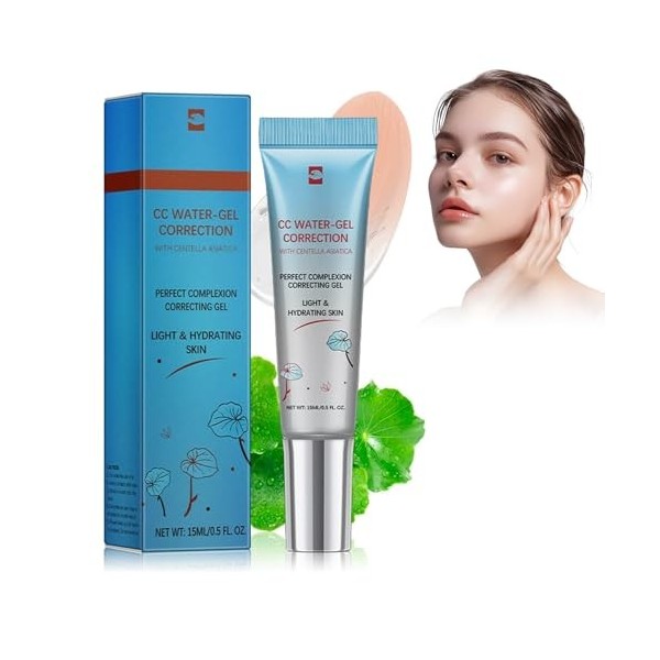 Correctrice De Couleur, Crème CC Avec Centella Asiatica,Perfecteur Et Correcteur De Teint Couvrant Les Imperfections Crème Hy