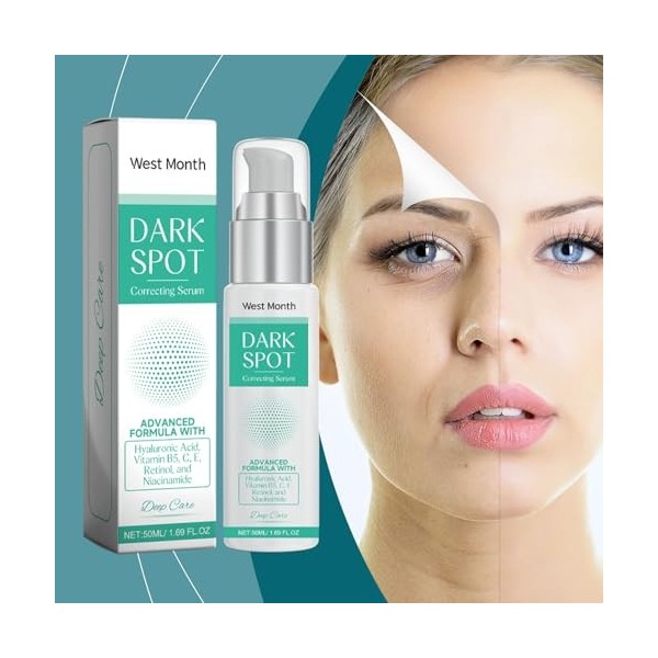 Jxngery WEST MOIS 50ML Sérum correcteur de taches brunes Sérum hydratant pour le visage Sérum éclaircissant pour la peau Esse