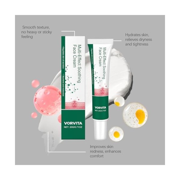Crème apaisante multi-effets pour visage, soin hydratant pour peaux sensibles, crème raffermissante anti-âge, crème confort r