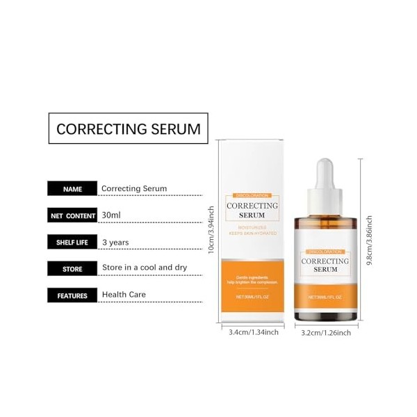 Liquide correcteur de décoloration pour le visage - Solution de soins de la peau 30 ml, formule douce, accessoire de beauté a