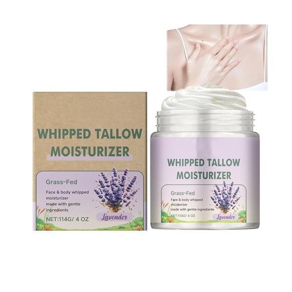 Crème Hydratante au Suif de Bœuf pour le Visage et le Corps, Hydratant Au Suif de Boeuf pour Soulager Les Tiraillements, pour