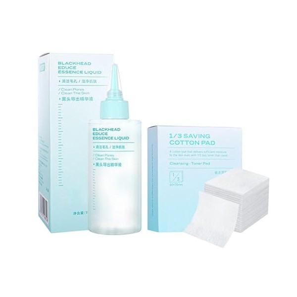 Misaakoeq Liquide Nettoyant pour la Peau du Nez | Solution Nettoyante Peau Nez Élimination Impuretés - 15cl Avec Pads Coton N