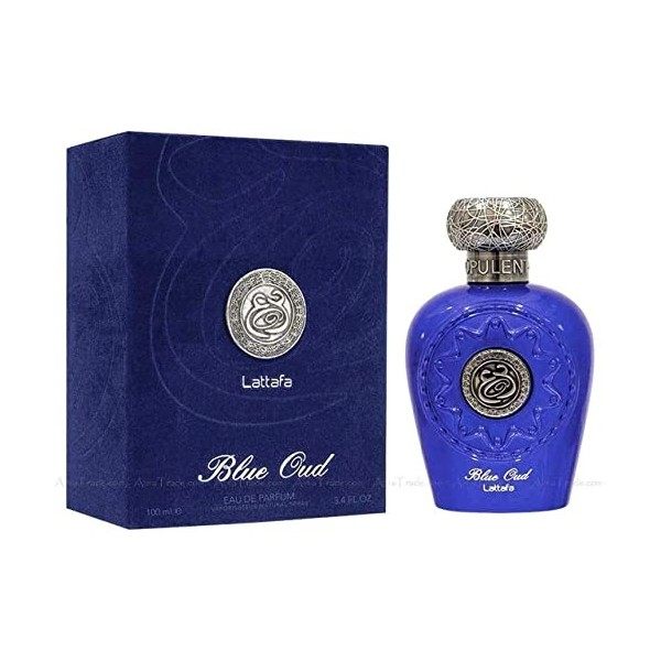 Lattafa Halal Attar Eau de parfum, Parfum en spray Opulent Oud, Musc, bleu, noir, blanc, 100 ml
