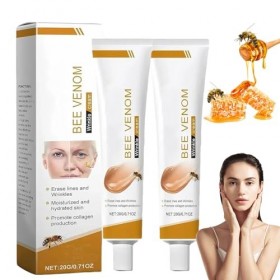 2PCS Crème au Venin d’Abeille,Crème Anti-Rides Visage & Cou,C-rème Hydratante Anti-Âge Raffermissante Naturelle,20g,Soins Vis