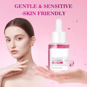 Sérum éclaircissant avec 5% d’acide tranexamique, niacinamide et arbutine – formule hydratante à l’extrait de rose, atténue l...
