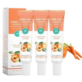 Soin Visage Bonne Mine 2-en-1 à lAbricot Bio 40ml, 2-in-1 Antioxidant Moisturizing Cream, Reduce Wrinkle Moisturizing Cream, ...