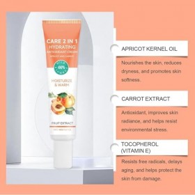 Soin Visage Bonne Mine 2-en-1 à lAbricot Bio 40ml, 2-in-1 Antioxidant Moisturizing Cream, Reduce Wrinkle Moisturizing Cream, ...