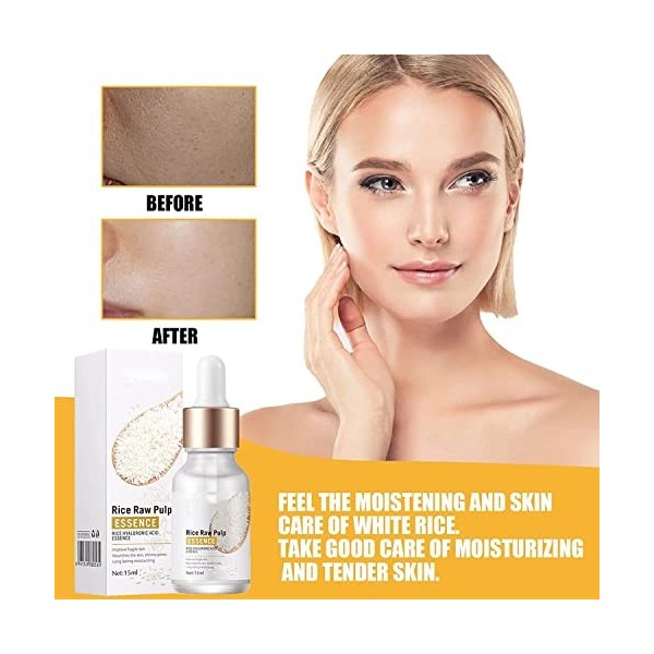 Ensemble de sérum pour le visage à la pulpe de riz, crème blanchissante au riz blanc avec extrait de riz, essence anti-âge po