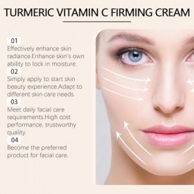 Crème pour le visage au curcuma à la vitamine C – Puissante crème pour le visage 10 % de vitamine C contre les taches sombres...