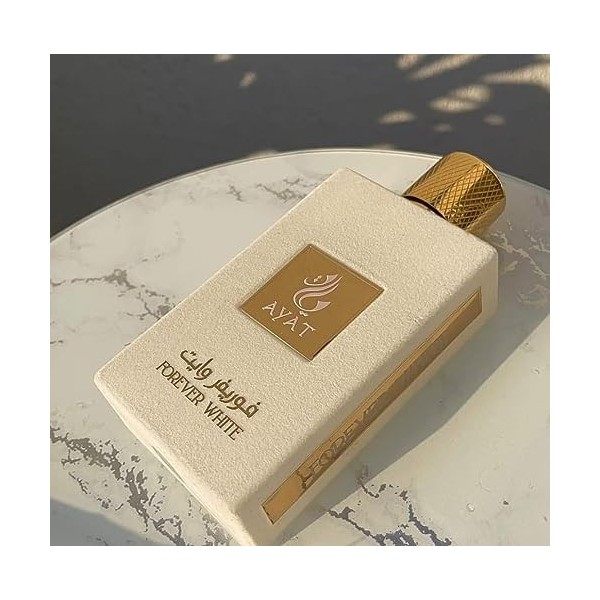 Eau de Parfum Forever White 60 ml Fragrance Arab de Dubai Pour Femme En Note: Musc Blanc, Vanille, Safran, Poudrée et Féve de