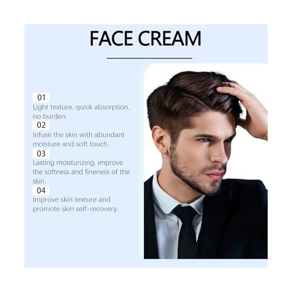 Hydratant visage 6 en 1 pour homme - Crème anti-âge pour réduire les poches et les gonflements sous les yeux, Lotion visage r...