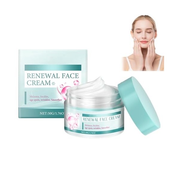 Crème visage régénérante, crème éclaircissante et hydratante pour femmes, hydrate et unifie le teint des peaux matures, nourr...