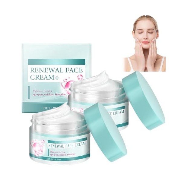 Crème visage régénérante, crème éclaircissante et hydratante pour femmes, hydrate et unifie le teint des peaux matures, nourr...