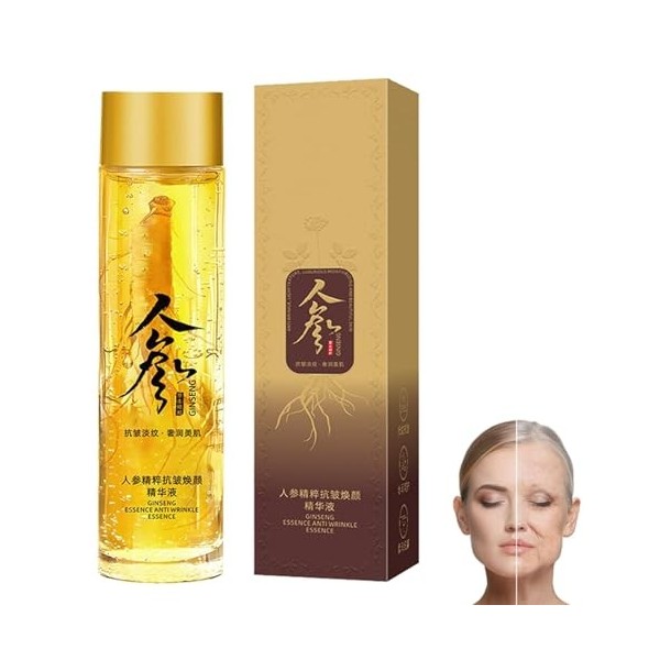 Peptide Anti-Wrinkle Ginseng Serum,Hydration Ginseng Oil Essence Water, Ginseng Anti Wrinkle Serum, Korean Red Ginseng Essenc...