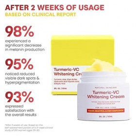 Tumeric-Vc Lot de 2 crèmes blanchissantes, crème éclaircissante pour le visage, le corps, les taches sombres, les taches de v...