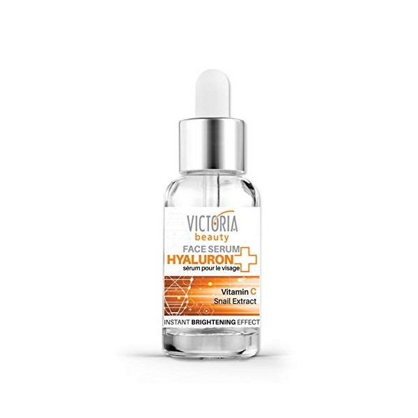 Victoria Beauty Sérum hyaluronique hautement dosé avec vitamine C, sérum anti-âge à lacide hyaluronique avec bave descargot